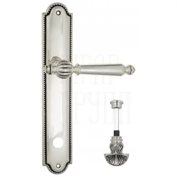 Дверная ручка Venezia 'PELLESTRINA' на планке PL98 натуральное серебро (wc-4)
