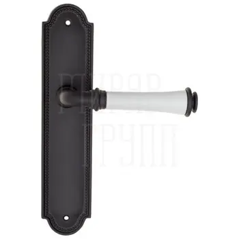Дверная ручка Fratelli Cattini 'GRACIA CERAMICA BIANCO' на планке PL248 черный