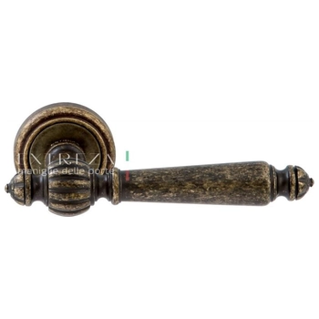 Дверная ручка Extreza 'DANIEL' (Даниел) 308 на круглой розетке R01 античная бронза