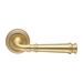 Дверная ручка Extreza "Bono" (Боно) 328 на круглой розетке R01, матовое золото + золото