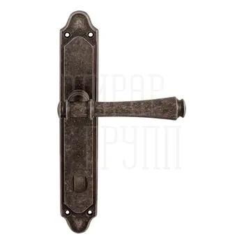 Дверная ручка на планке Melodia 245/158 'Tako' античное серебро (wc)