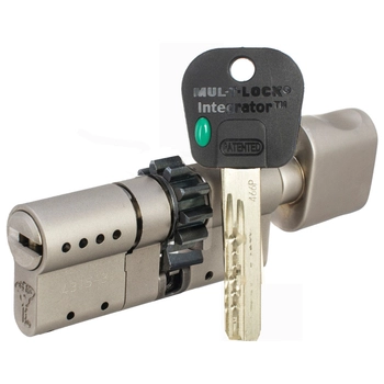 Цилиндр ключ-вертушка Mul-T-Lock Integrator Modular Extra 86 mm (50+10+26) никель + шестерня