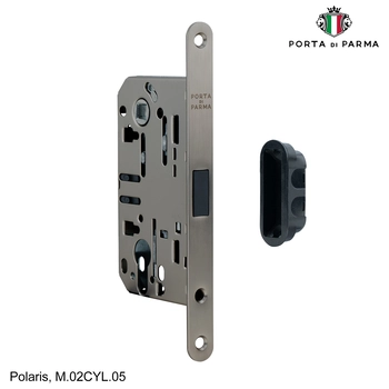 Замок врезной магнитный под цилиндр PORTA DI PARMA Polaris матовый графит
