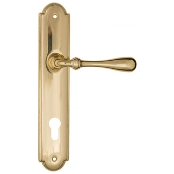 Дверная ручка Fratelli Cattini 'RETRO' на планке PL257 полированная латунь (cyl)