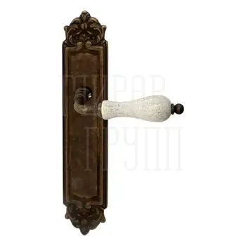 Дверная ручка на планке Melodia 179/229 'Ceramic' + кракелюр античная бронза
