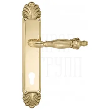 Дверная ручка Venezia 'OLIMPO' на планке PL87 полированная латунь (cyl)