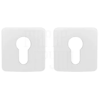 Накладки на квадратной розетке под цилиндр Colombo PT13 матовый белый