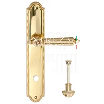 Дверная ручка Extreza 'LEON' (Леон) 303 на планке PL03 полированное золото (wc)