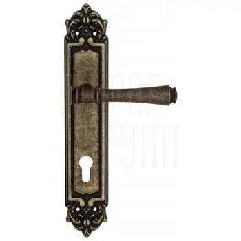 Дверная ручка Venezia 'CALLISTO' на планке PL96 античная бронза (cyl)