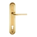 Дверная ручка Extreza "TERNI" (Терни) 320 на планке PL05, полированное золото (cyl)