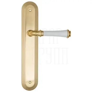 Дверная ручка Fratelli Cattini 'GRACIA CERAMICA BIANCO' на планке PL288 полированная латунь