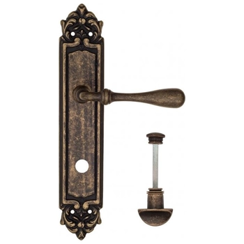 Дверная ручка Fratelli Cattini 'RETRO' на планке PL96 античная бронза (wc-2)