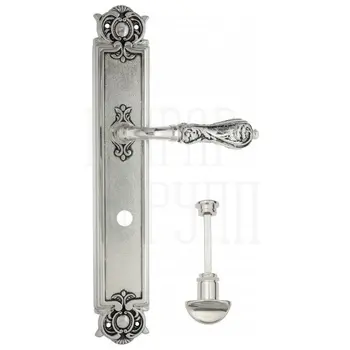 Дверная ручка Venezia 'MONTE CRISTO' на планке PL97 натуральное серебро (wc)