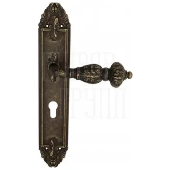 Дверная ручка Venezia 'LUCRECIA' на планке PL90 античная бронза (cyl)