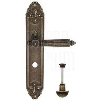 Дверная ручка Venezia 'CASTELLO' на планке PL90 античная бронза (wc)