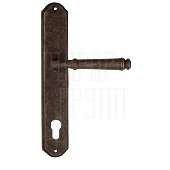 Дверная ручка Fratelli Cattini 'FARFALLA' на планке PL02 античная бронза (cyl)