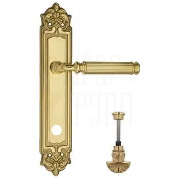 Дверная ручка Venezia 'MOSCA' на планке PL96 полированная латунь (wc-4)