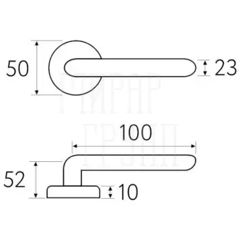 Дверная ручка на круглом основании Fratelli Cattini 'VALLE' D1 матовая латунь