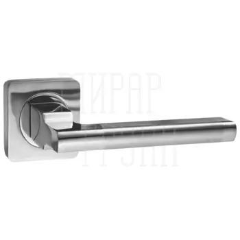 Дверные ручки Renz (Ренц) 'Рим' INDH 53-02 на квадратной розетке матовый хром + хром