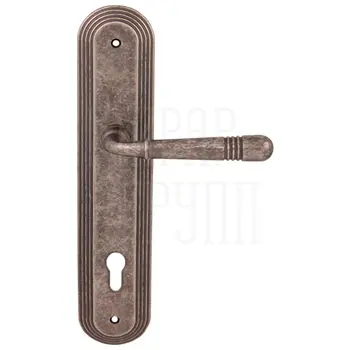 Дверная ручка на планке Melodia 293/235 'Alpha' античное серебро (cyl)