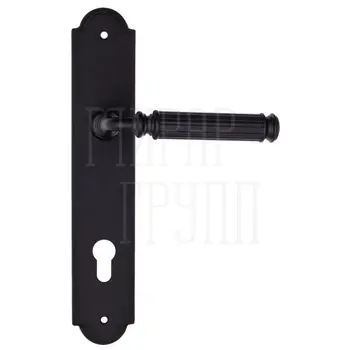 Дверная ручка Fratelli Cattini 'ENCIA' на планке PL257 матовый черный (cyl)