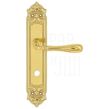 Дверная ручка Extreza 'CARRERA' (Каррера) 321 на планке PL02 полированное золото (wc)