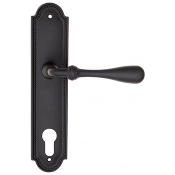Дверная ручка Fratelli Cattini 'RETRO' на планке PL248 матовый черный (cyl)