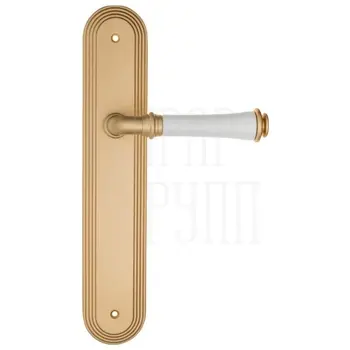 Дверная ручка Fratelli Cattini 'GRACIA CERAMICA BIANCO' на планке PL288 матовая латунь