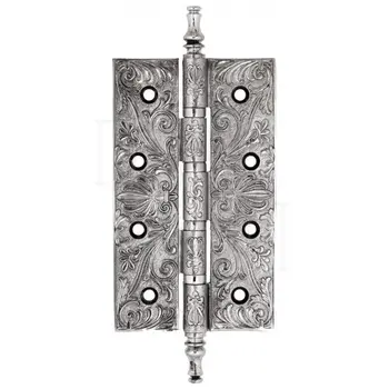 Дверная петля универсальная латунная с узором Venezia CRS012 152x89x4 полированный хром