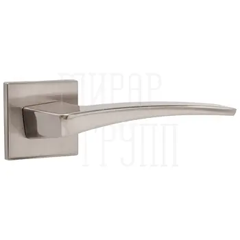 Дверная ручка Punto (Пунто) на квадратной розетке 'LOTUS' никель