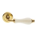 Дверные ручки на круглой розетке Morelli Luxury "Ceramica", золото + керамика белая