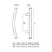 Дверная ручка-скоба Convex 461 (455/400 мм), схема