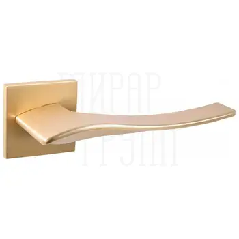 Дверные ручки Renz (Ренц) 'Латина' INDH 322-03 slim на квадратной розетке золото матовое сатинированное