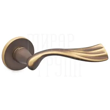 Дверная ручка на розетке Mandelli 'River' 991 матовая бронза