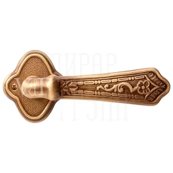 Ручка дверная на фигурном раздельном основании Val de Fiori (Вал де Фиори) 'АМУАЖ' матовая бронза