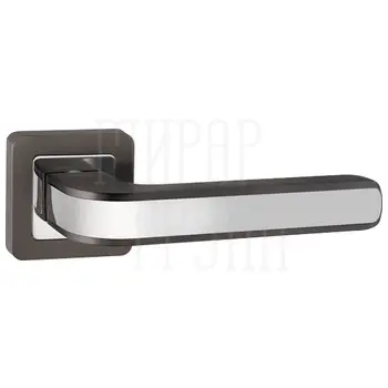 Дверная ручка Punto (Пунто) на квадратной розетке 'NOVA' QR хром + графит