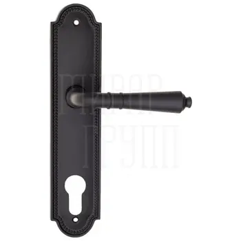 Дверная ручка Fratelli Cattini 'TOSCANA' на планке PL248 матовый черный (cyl)