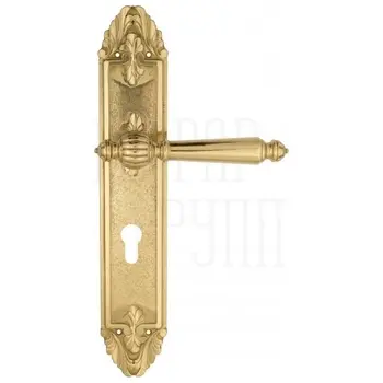 Дверная ручка Venezia 'PELLESTRINA' на планке PL90 полированная латунь (cyl)