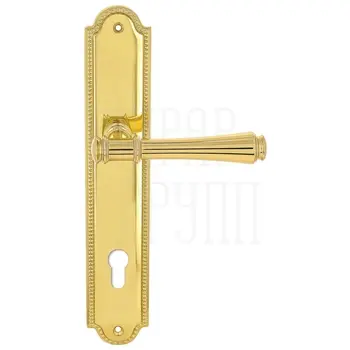 Дверная ручка Extreza 'PIERO' (Пиеро) 326 на планке PL03 полированное золото (cyl)
