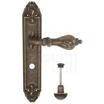 Дверная ручка Venezia 'FLORENCE' на планке PL90 античная бронза (wc)