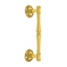 Ручка дверная скоба Extreza "PIERO" на круглых розетках R04, полированное золото