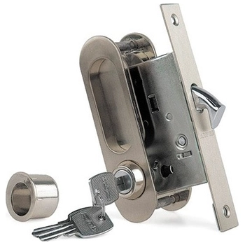 Ручки для раздвижных дверей с замком Archie K01/02-V1 белый никель