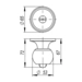 Ручка Ajax (Аякс) защелка DK682 BL-PS (6082 BL-P) (без фик.), схема