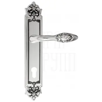 Дверная ручка Venezia 'CASANOVA' на планке PL96 натуральное серебро (cyl)