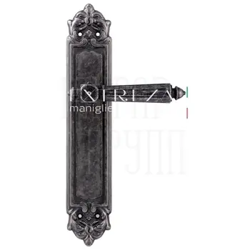 Дверная ручка Extreza 'LEON' (Леон) 303 на планке PL02 античное серебро