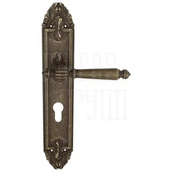 Дверная ручка Venezia 'PELLESTRINA' на планке PL90 античная бронза (cyl)