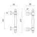 Дверная ручка-скоба PASINI "Cipro" (277/150 mm), схема