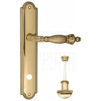 Дверная ручка Venezia 'OLIMPO' на планке PL98 полированная латунь (wc)