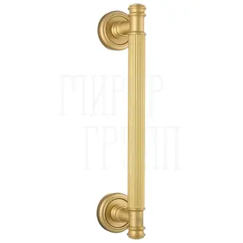Ручка дверная скоба Extreza 'Benito' (Бенито) 275 мм (225 мм) на круглых розетках R01 матовое золото