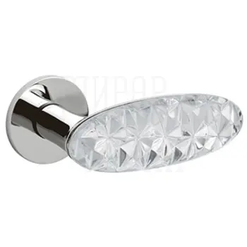 Дверные ручки на розетке Olivari Crystal Diamond хром/стекло
